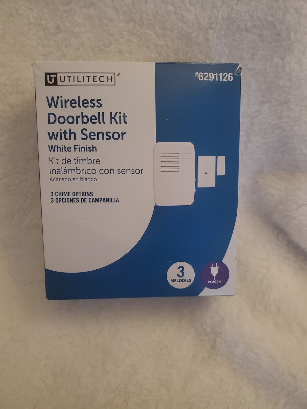 Wireless Doorbell Kit with Sensor - White Finish